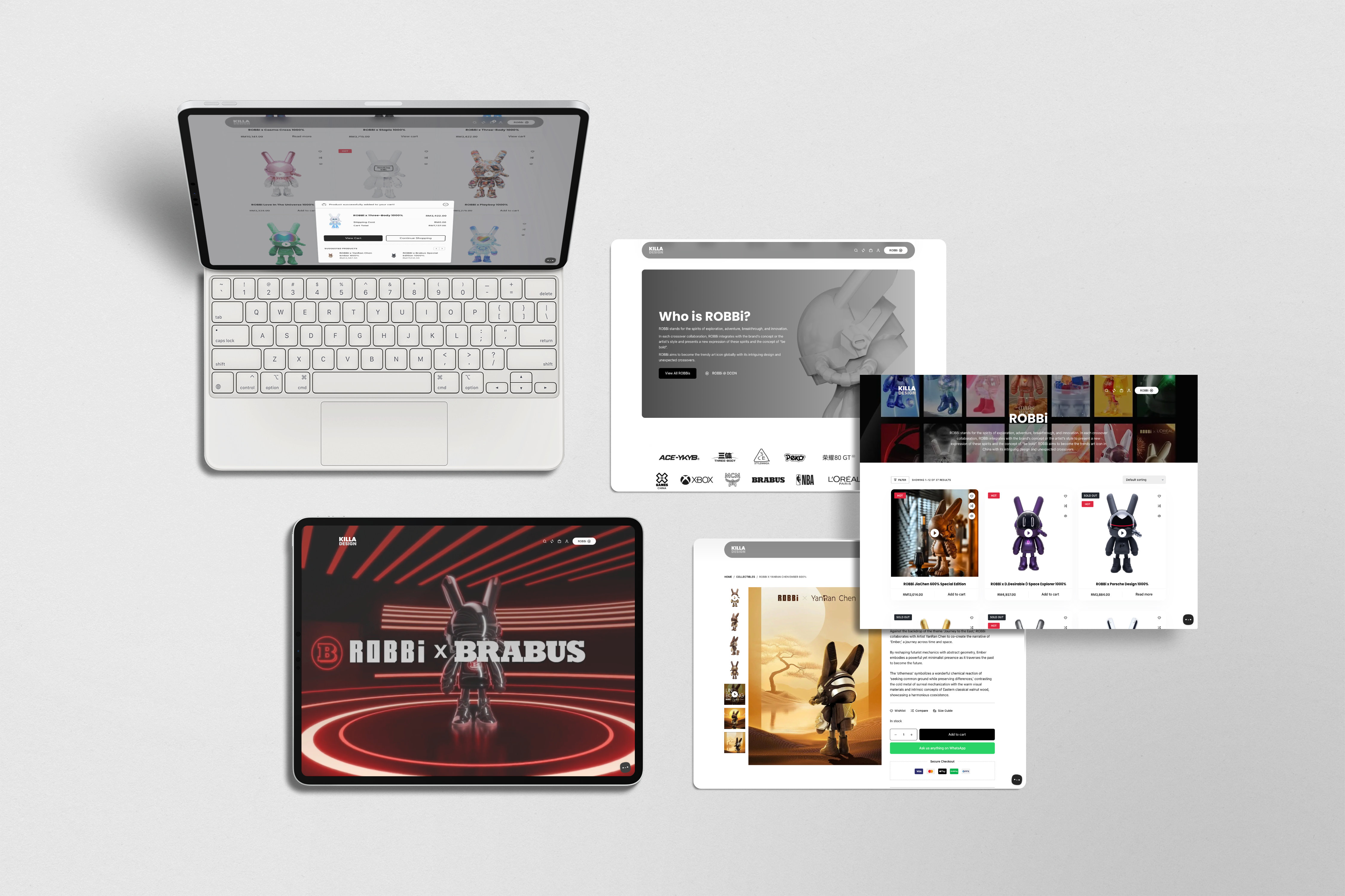 Killa Design website tablet mockup