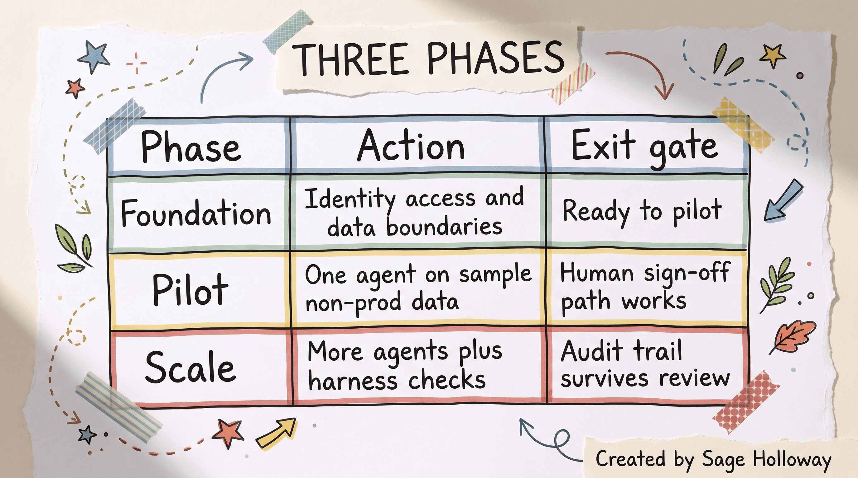 Table of Foundation, Pilot, and Scale phases for Anthropic financial services adoption
