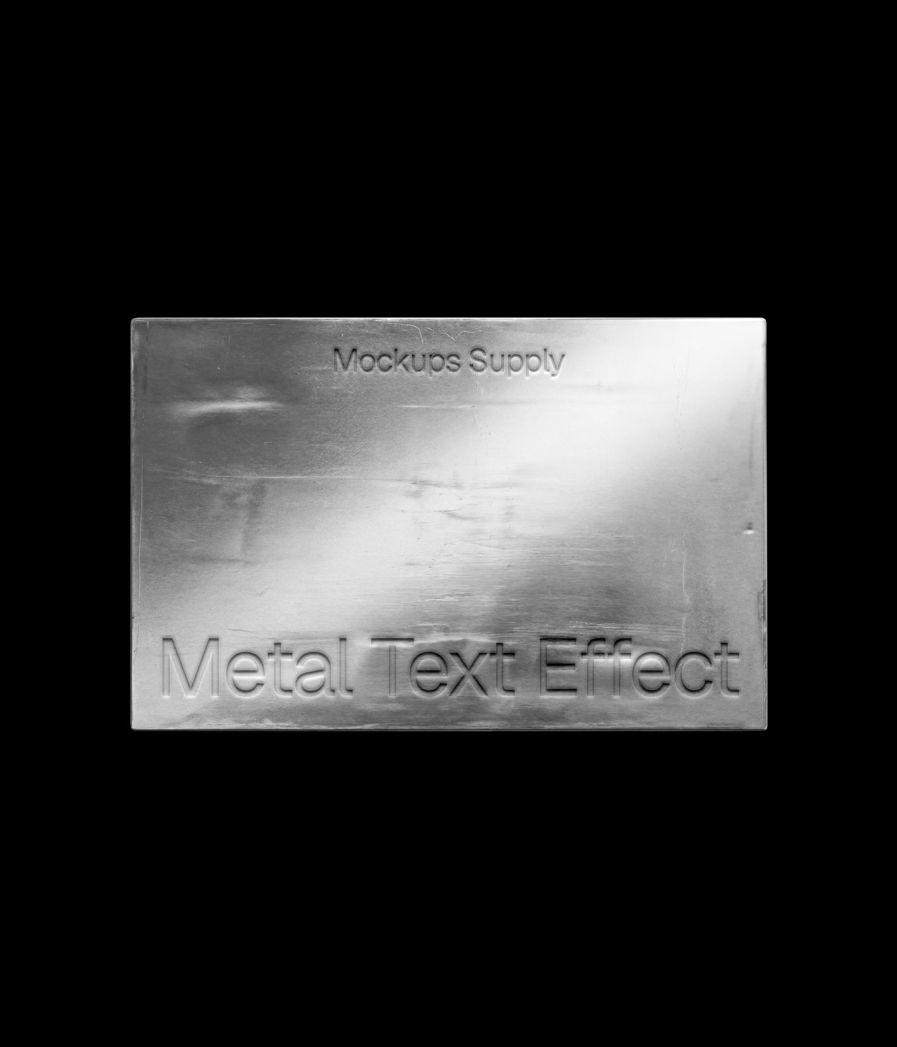 3D metal text effect mockup download PSD