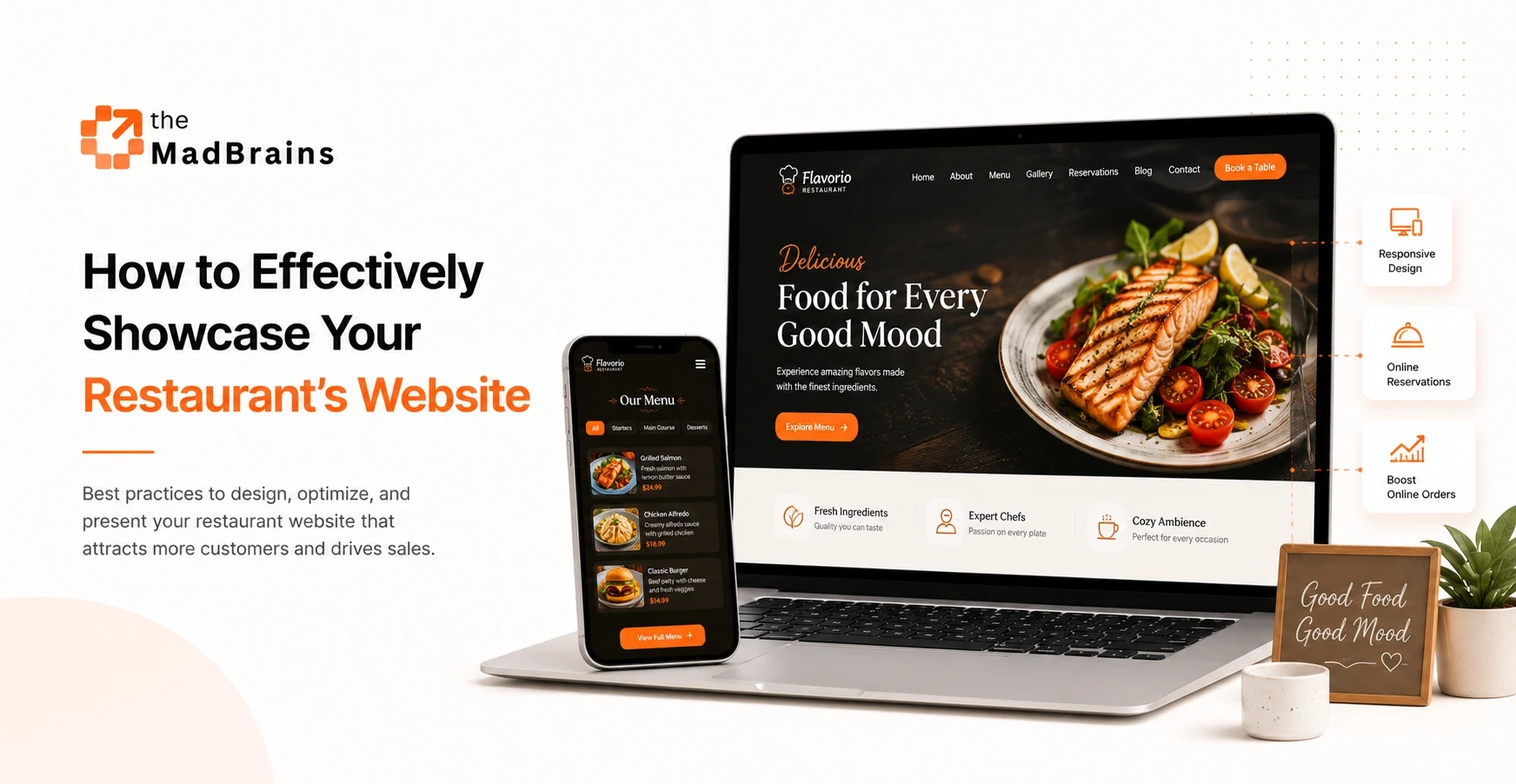 Effective Restaurant Website Showcase Presentation Design