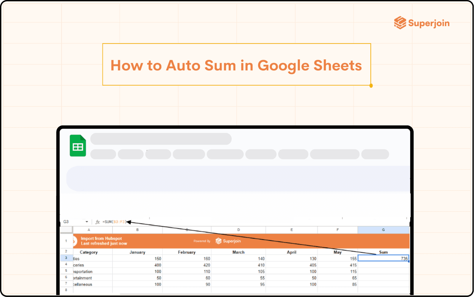 How to Auto Sum in Google Sheets