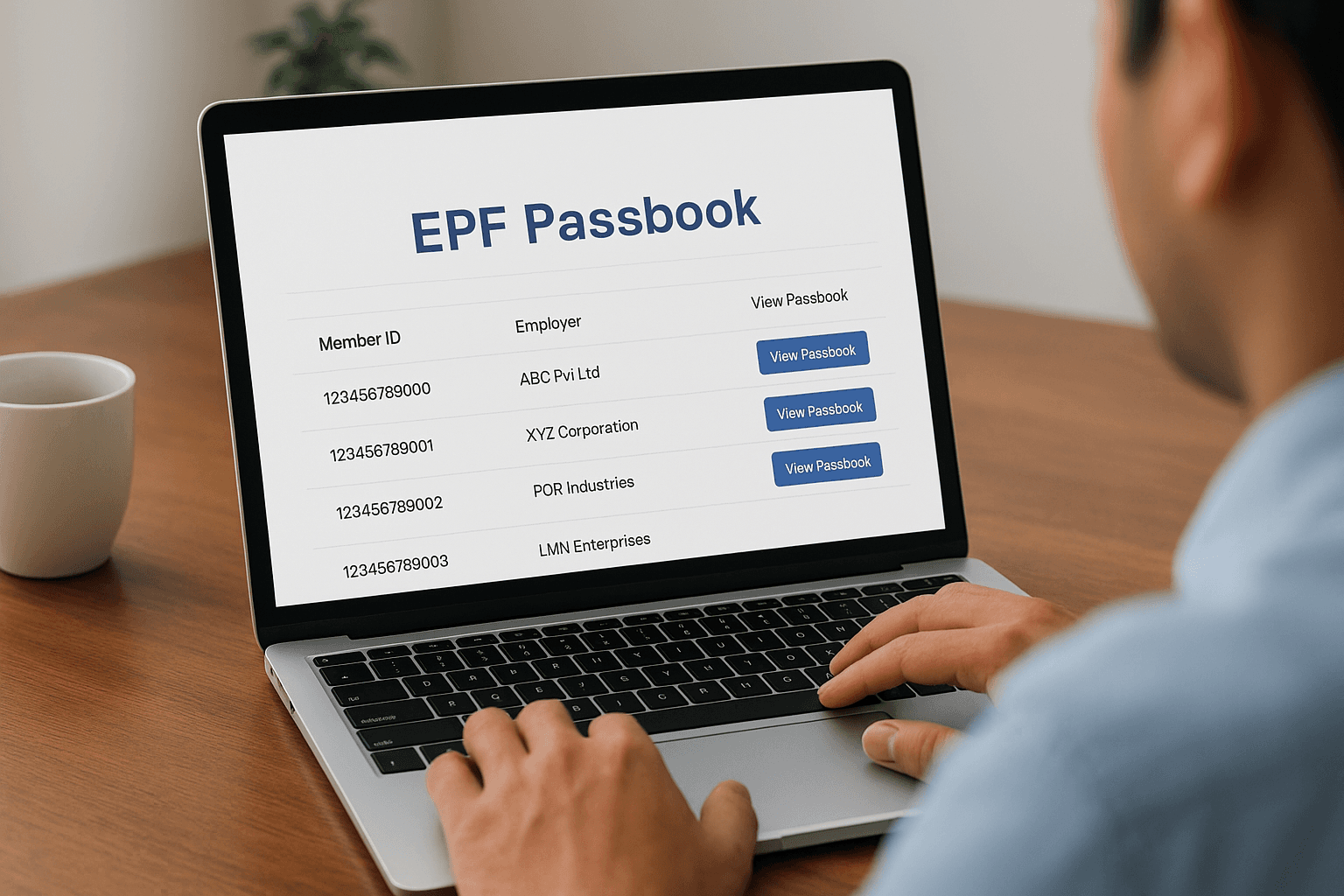 Select your EPF account and view details