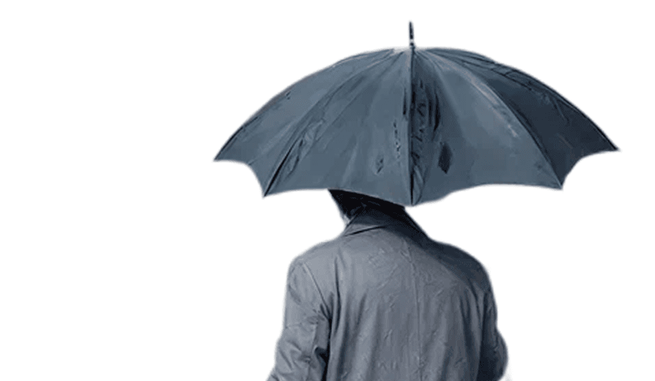 man holding umbrella