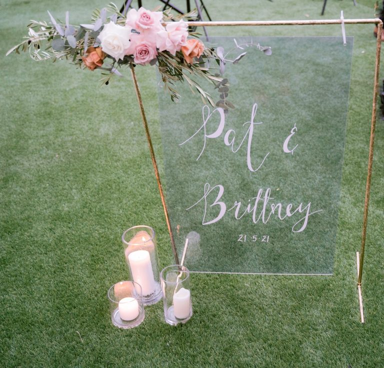 Pat & Brittney entrance sign