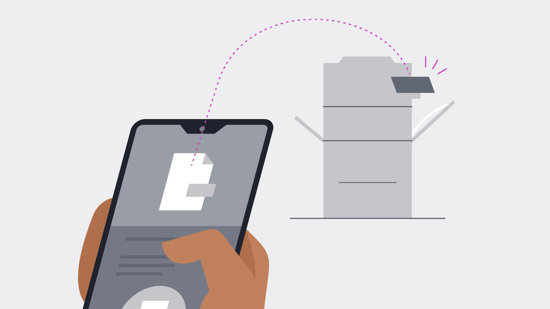 Illustration of wireless printing