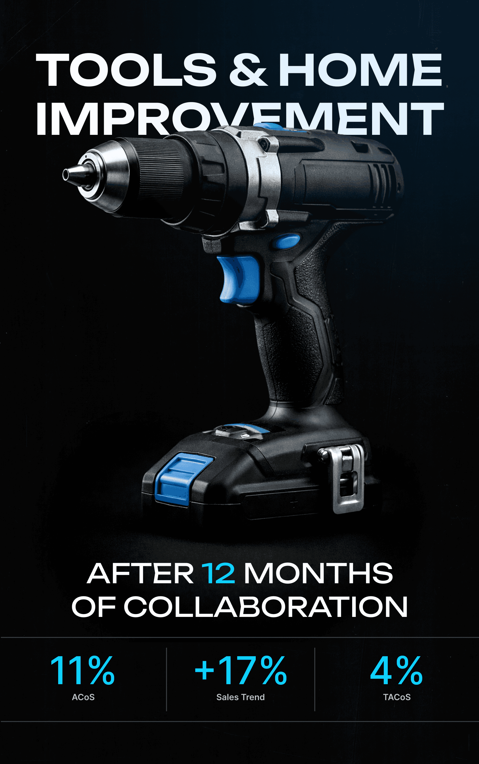 Cordless black and red drill with screws and blueprint, symbolizing modern construction and digital solutions