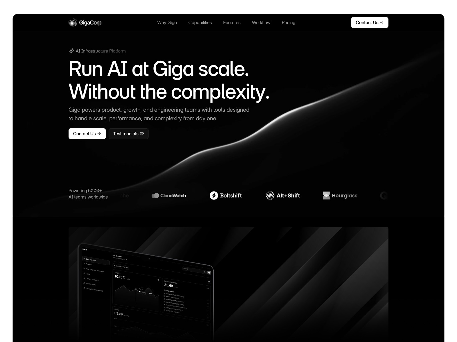 Giga — 极简现代 AI 产品官网设计灵感