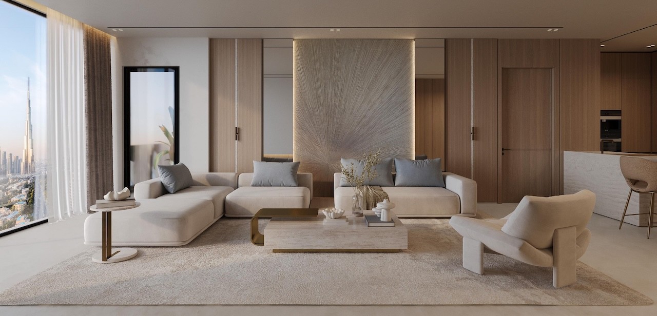 Binghatti Cullinan Living room apartment interior