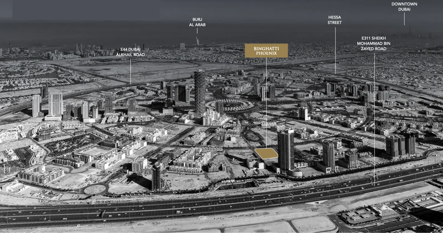 binghatti phoenix location map jvc