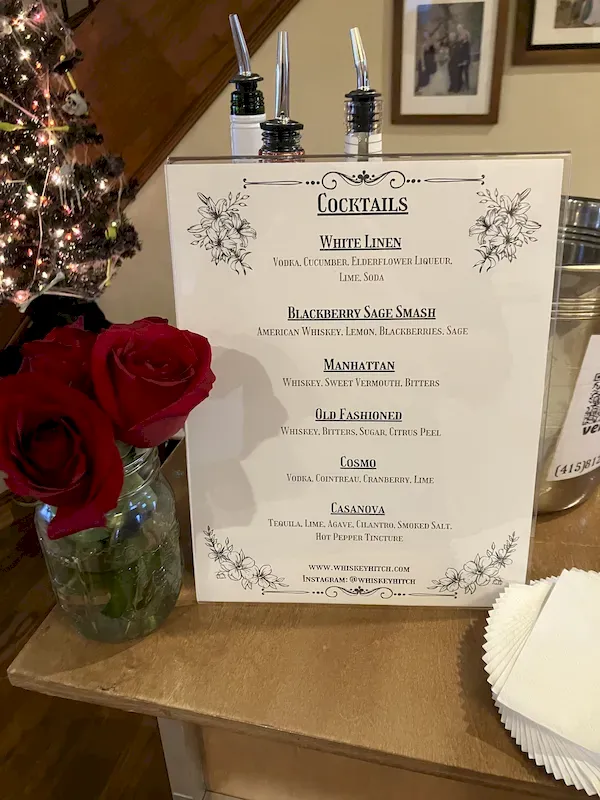 Sample menu from an event