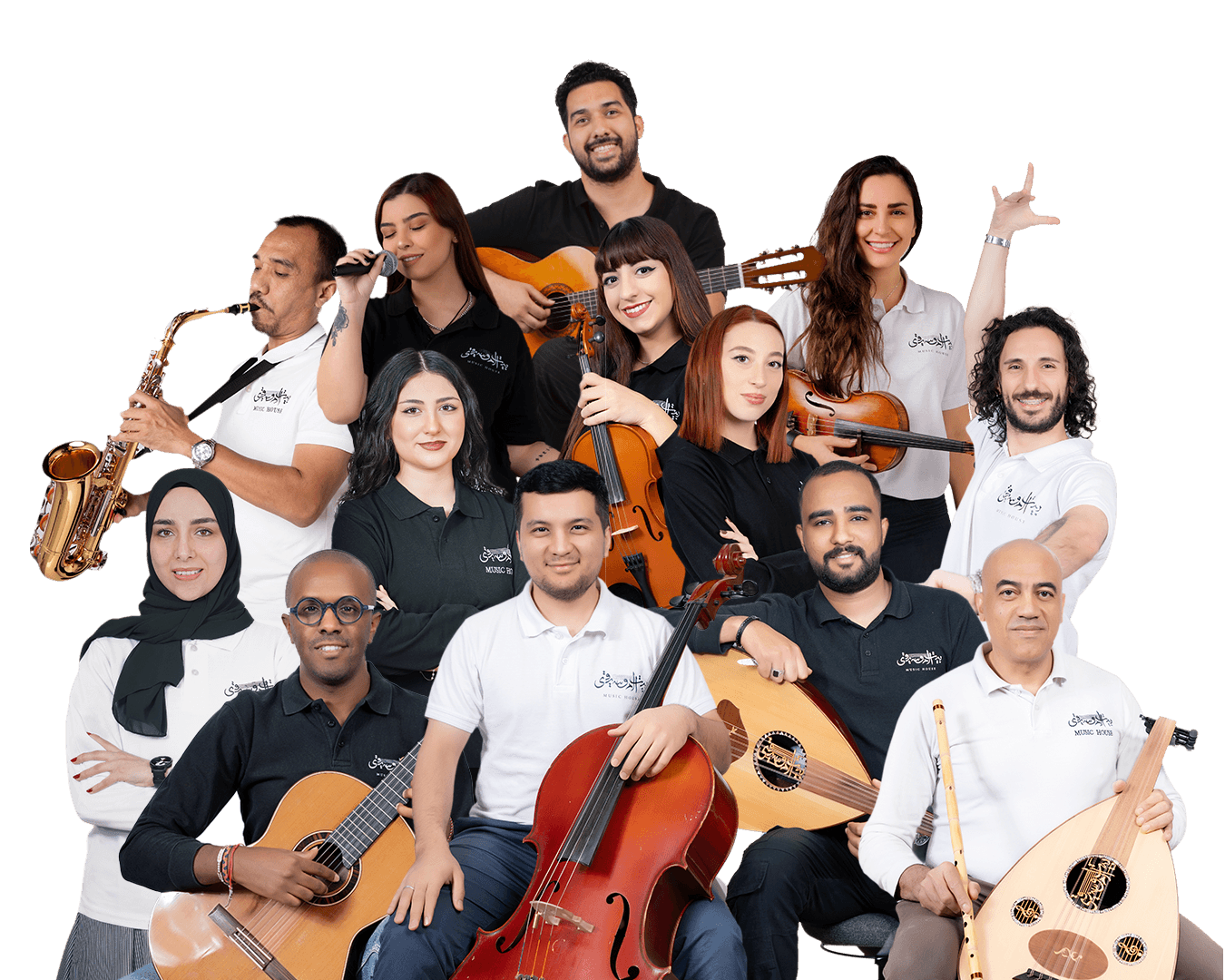 Three people in conversation with warm lighting, including a person wearing a hat and another person wrapped in what appears to be a textured shawl or sweater.