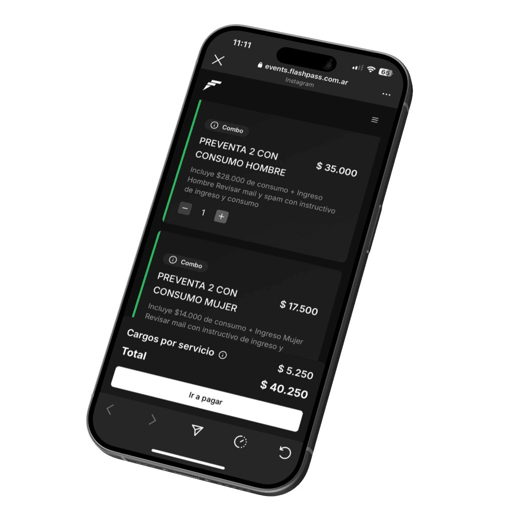 Entrada digital de invitado con QR escaneable desde la plataforma FlashPass