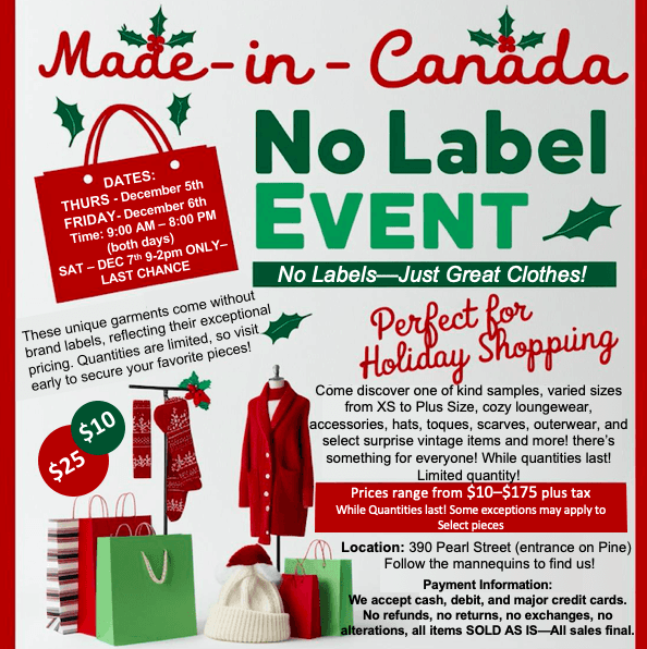 no label event shopping