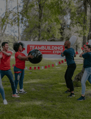 A team of a corporate company spending time in outdoors as a part Team building exercise