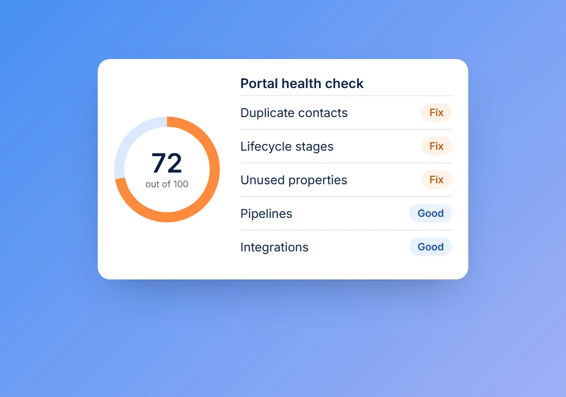 HubSpot portal health check