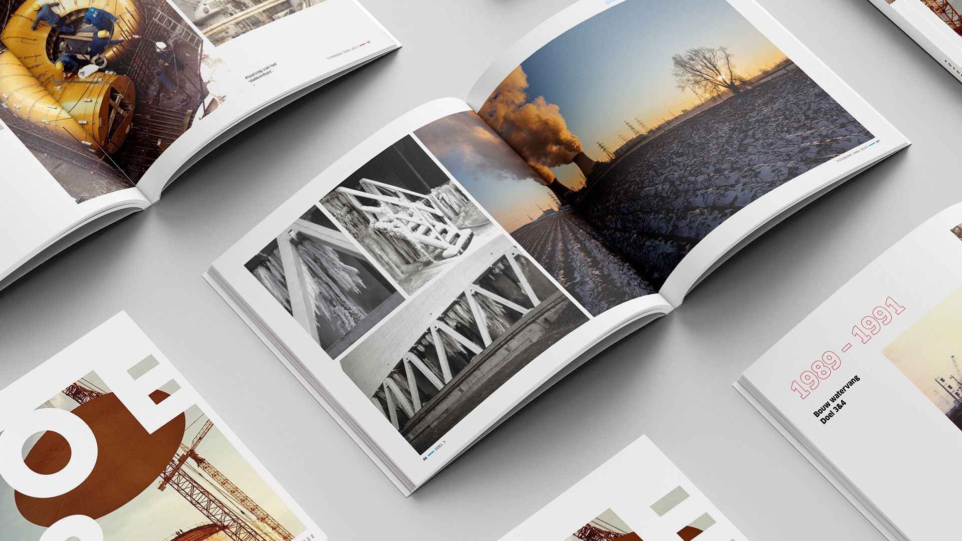 Image of the Photobook lay-out for Doel's Nuclear Plant