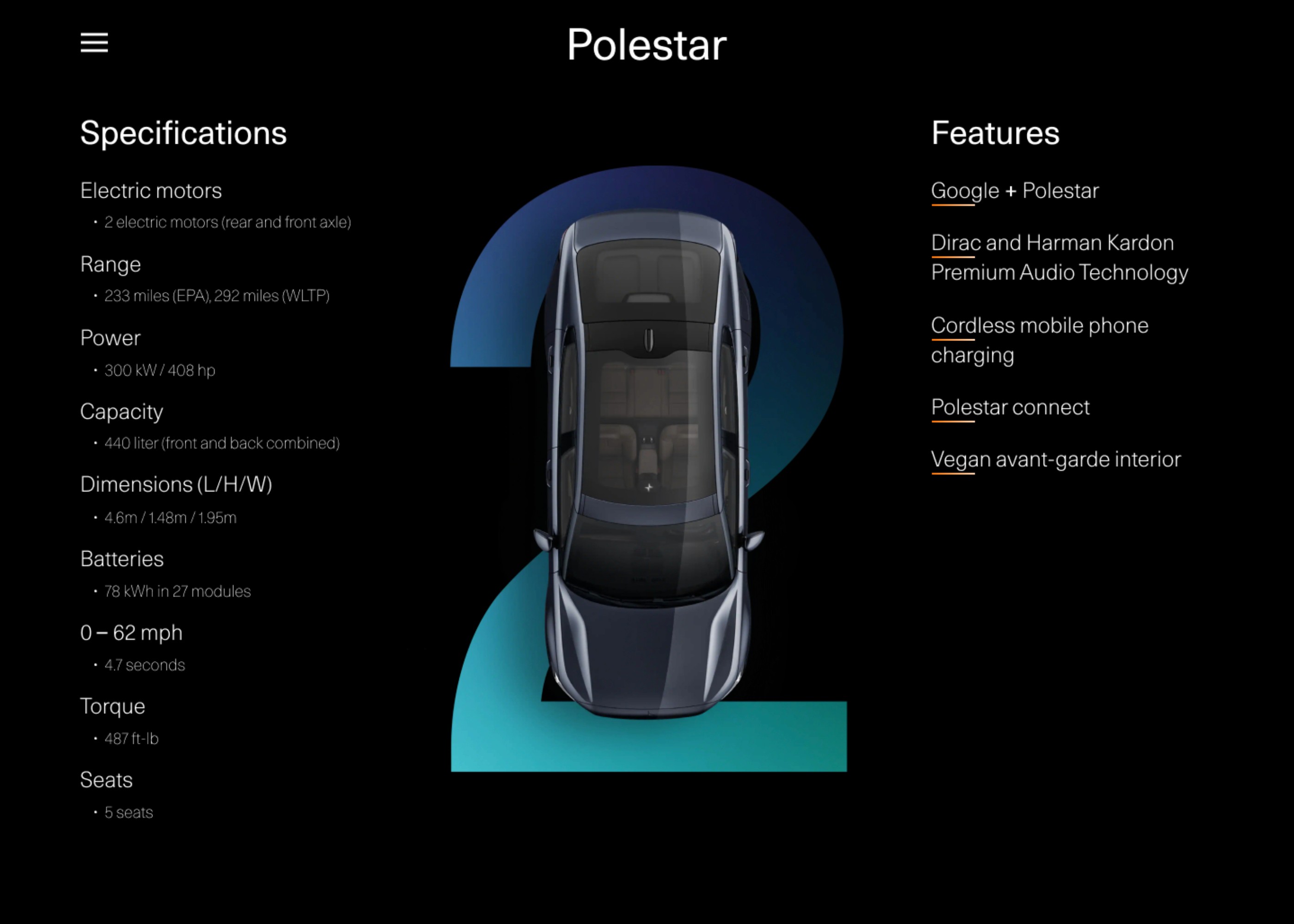 Polestar 2 Features