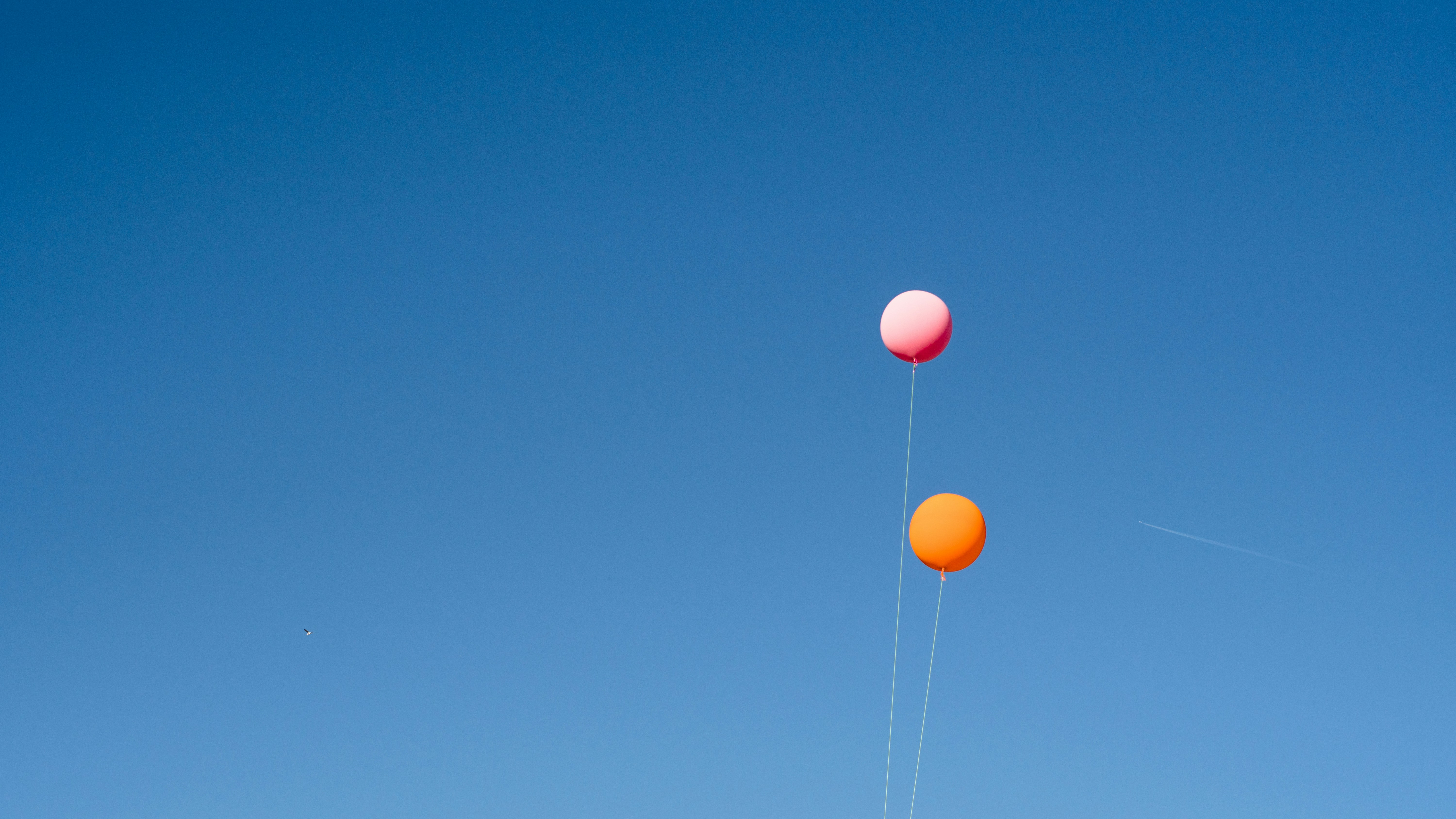 two orange and pink balloons