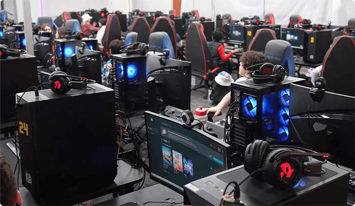Image showing Elite Gaming Academy's facilities with computers and students