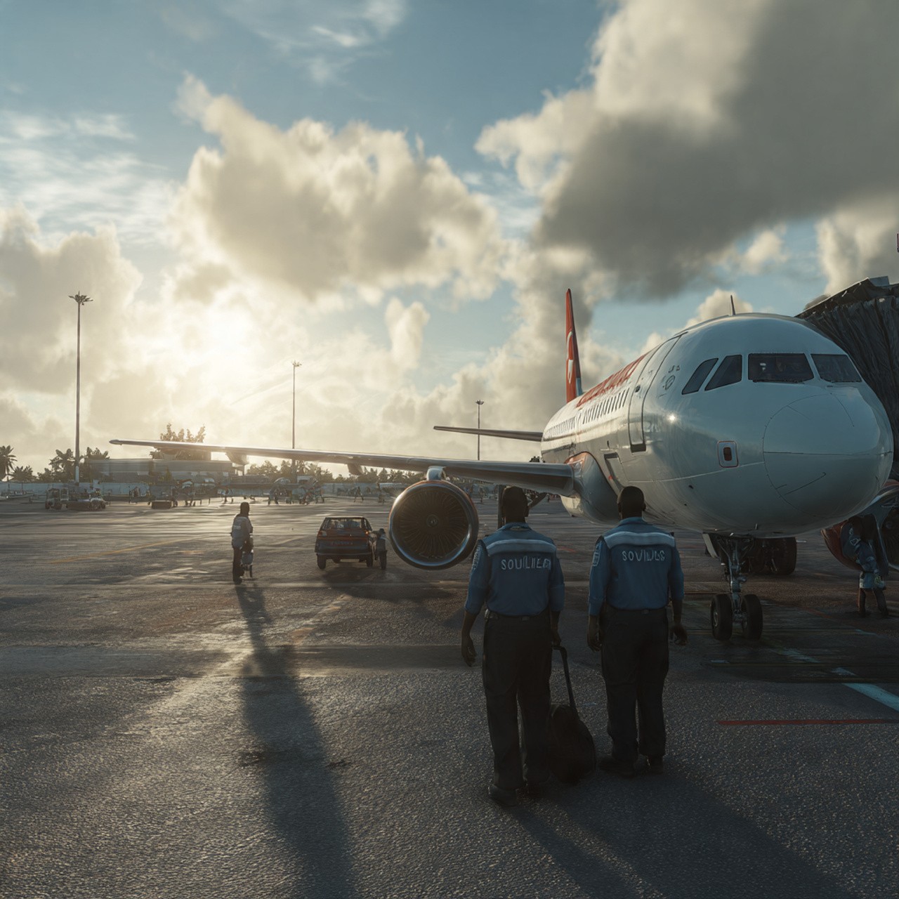 Airport staff using Tyros® mobile app for operations, incident reporting, SOS alerts, and real-time tracking