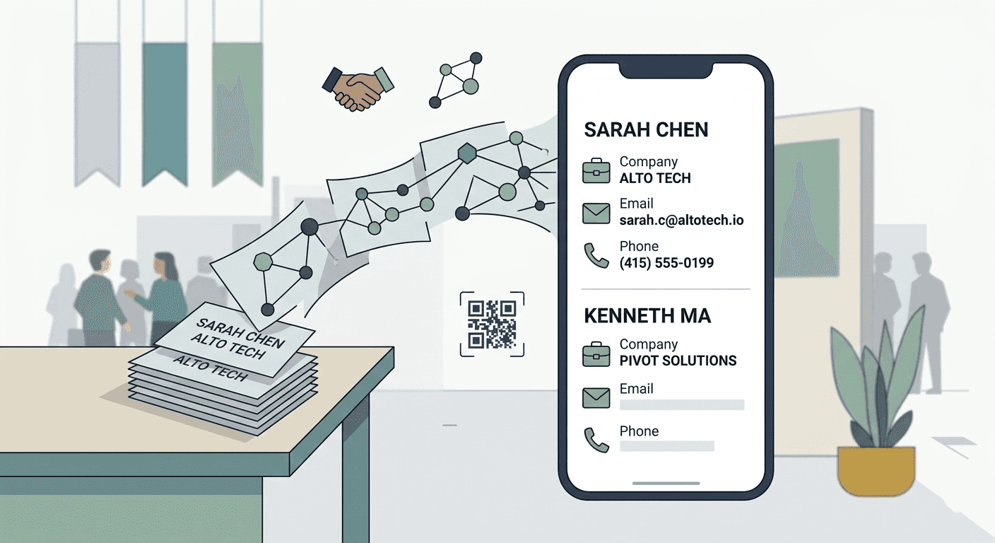 Habsy AI business card scanner batch scanning 50 cards and converting them into actionable leads ready for Excel or CRM import