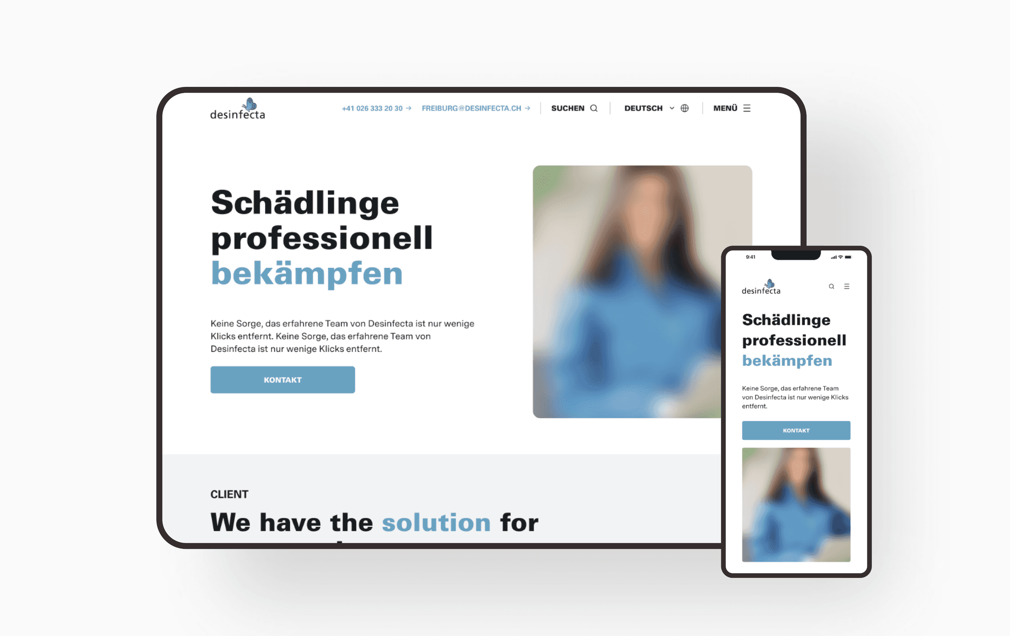 A mockup for a Macbook placed on a table for a website