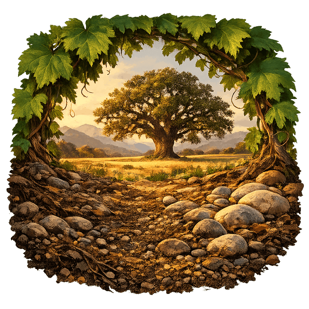 Detailed graphic of the Oak Knoll District wine region.