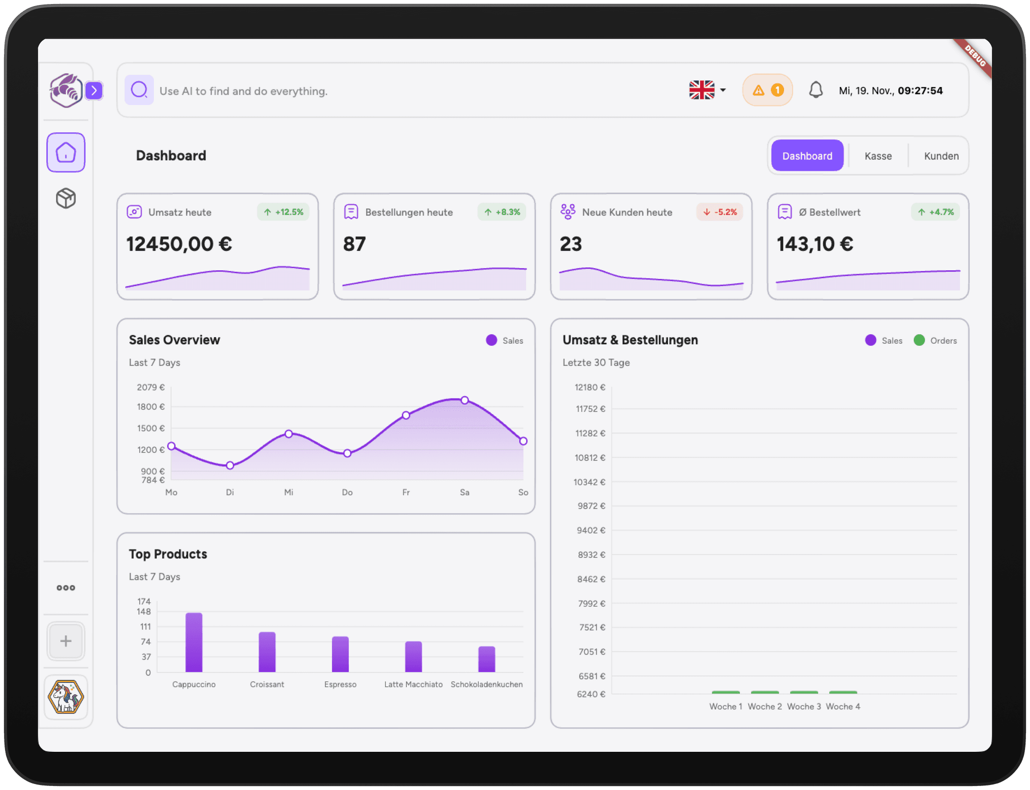 iPad Pro 11 - SAAS Dashboard