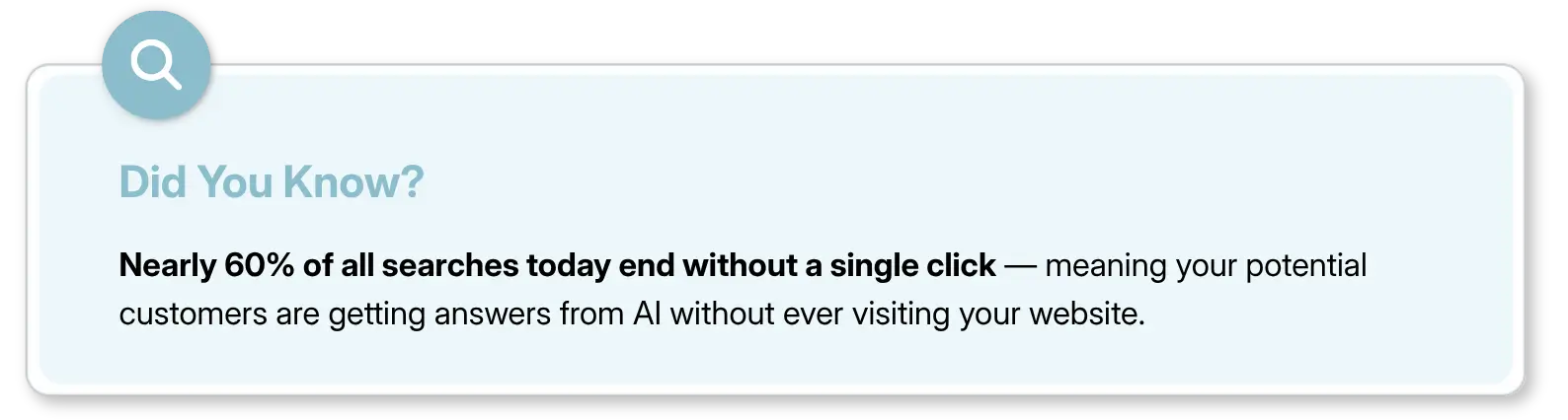 Did you know about 60% searches get answers from AI
