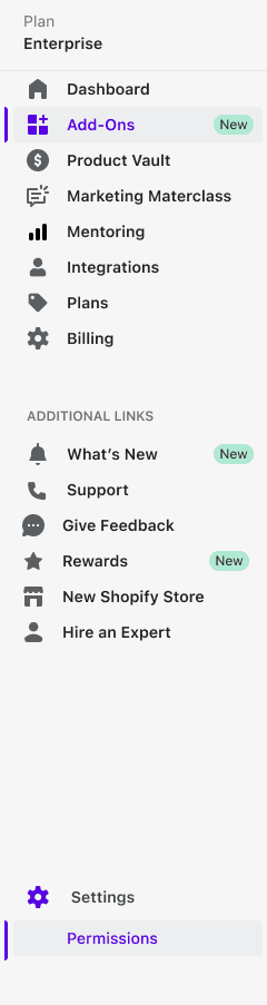 mockup of navigation bar used in the app 