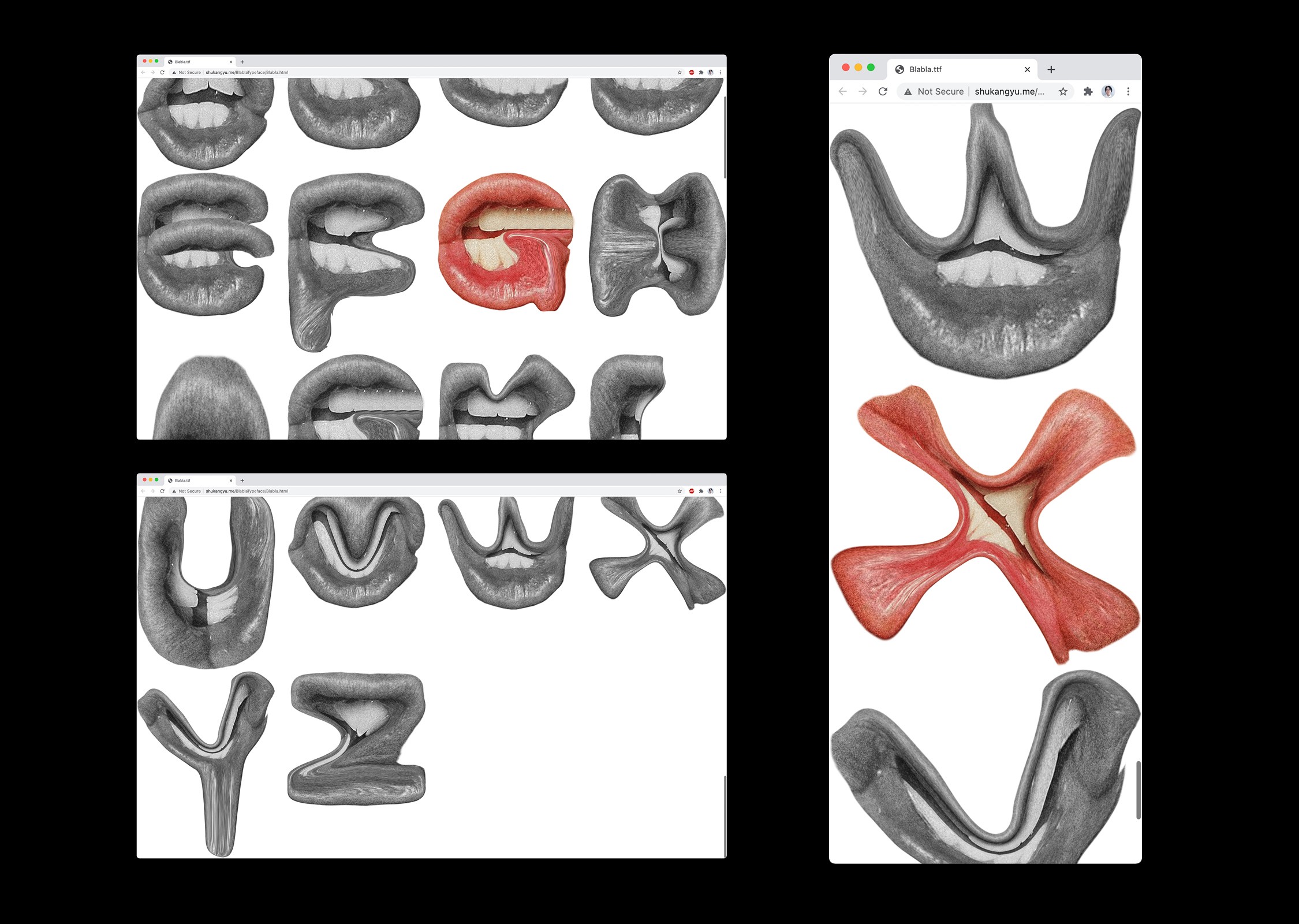 Blahblah typeface on web
