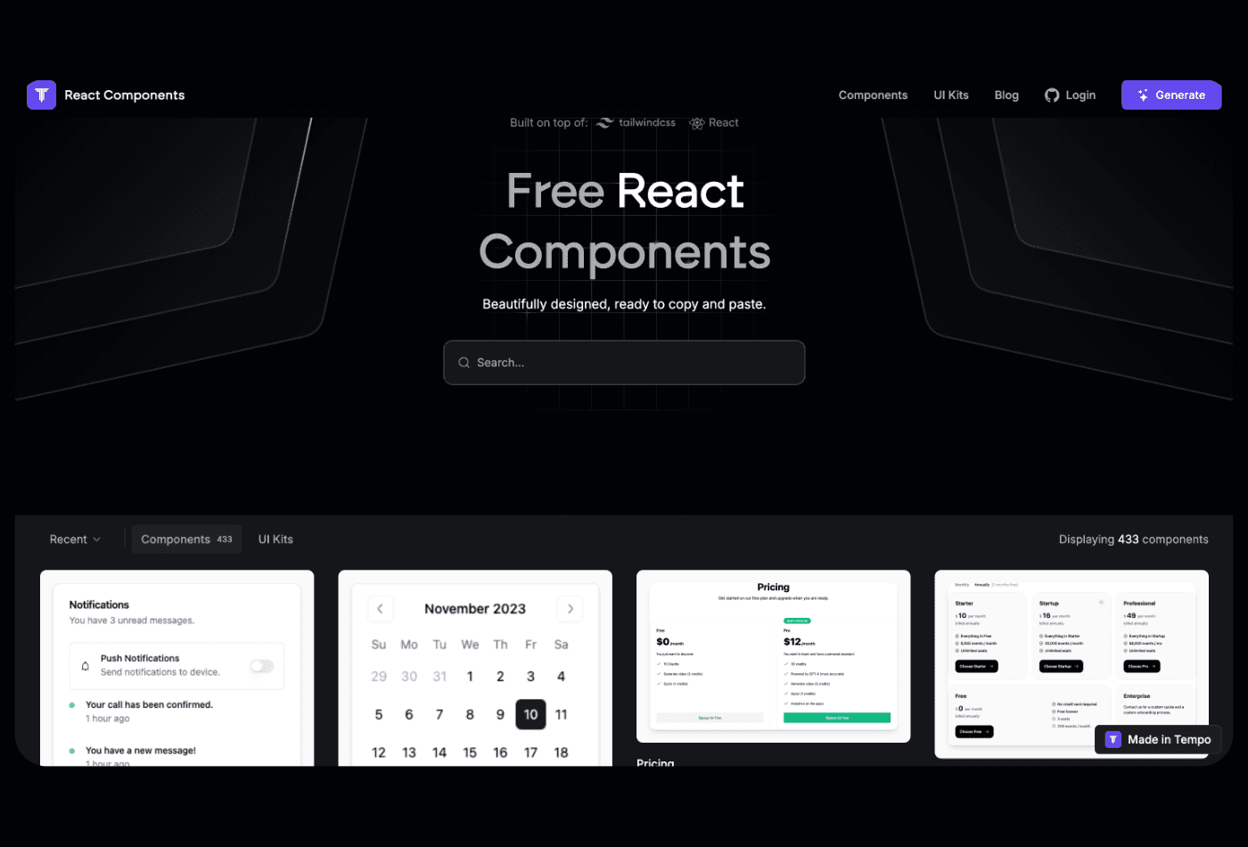 Free react components