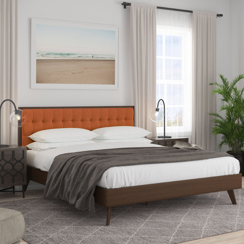 A perfect combination of sophistication and utility, the abril upholstered platform bed fits any space.