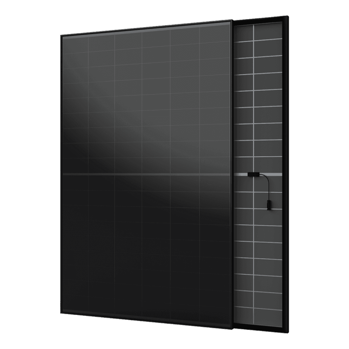 Ein Black Modul als Symbol für eine einfache Integration in jede bestehende PV-Anlage.