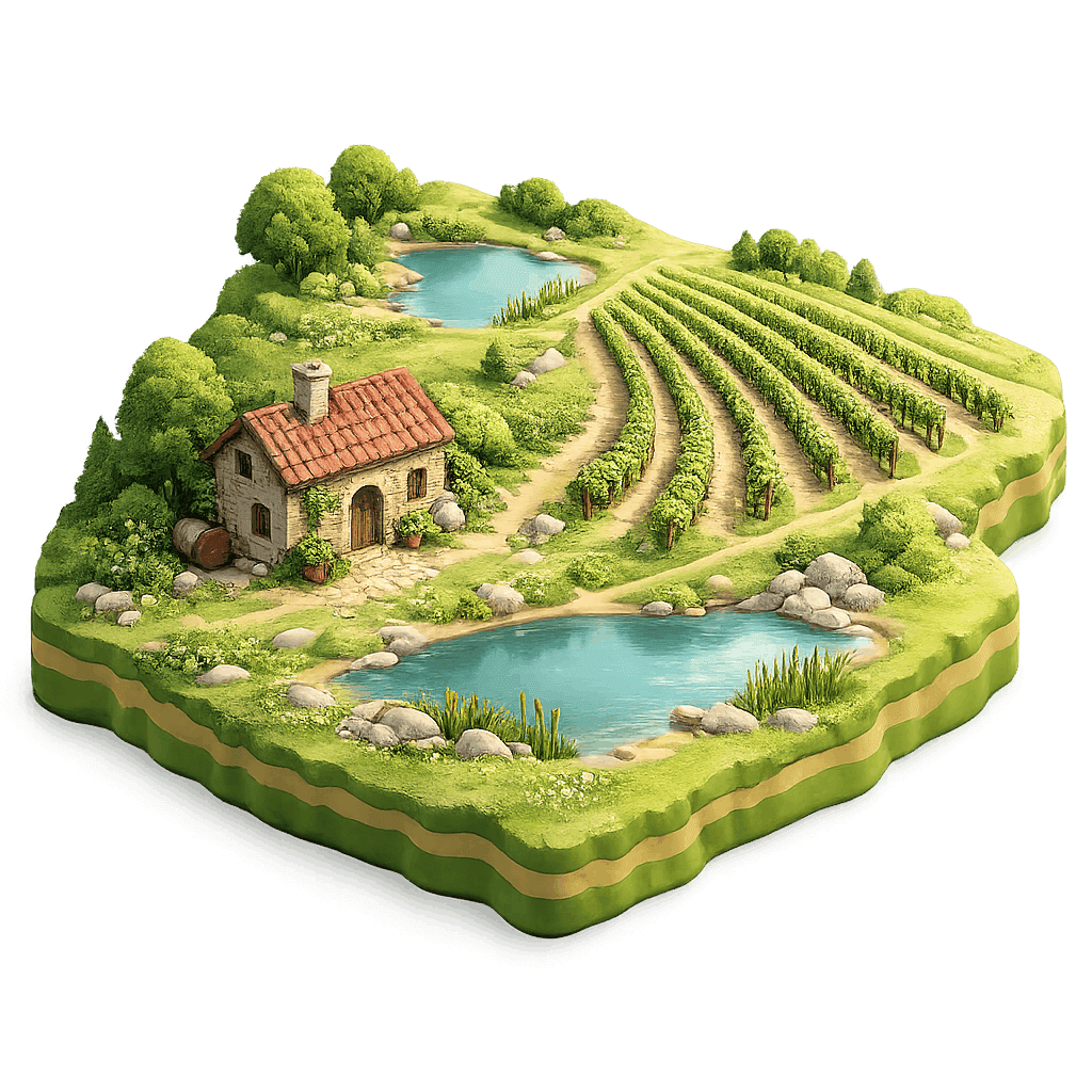 Artistic illustration of the Lubuskie wine region.