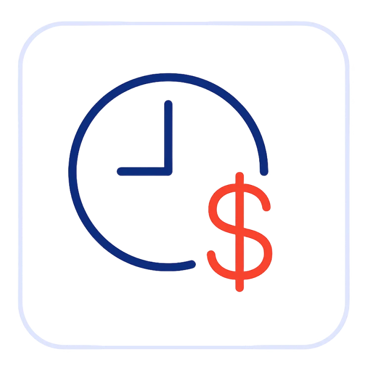 Icon showing a three-year payback period.