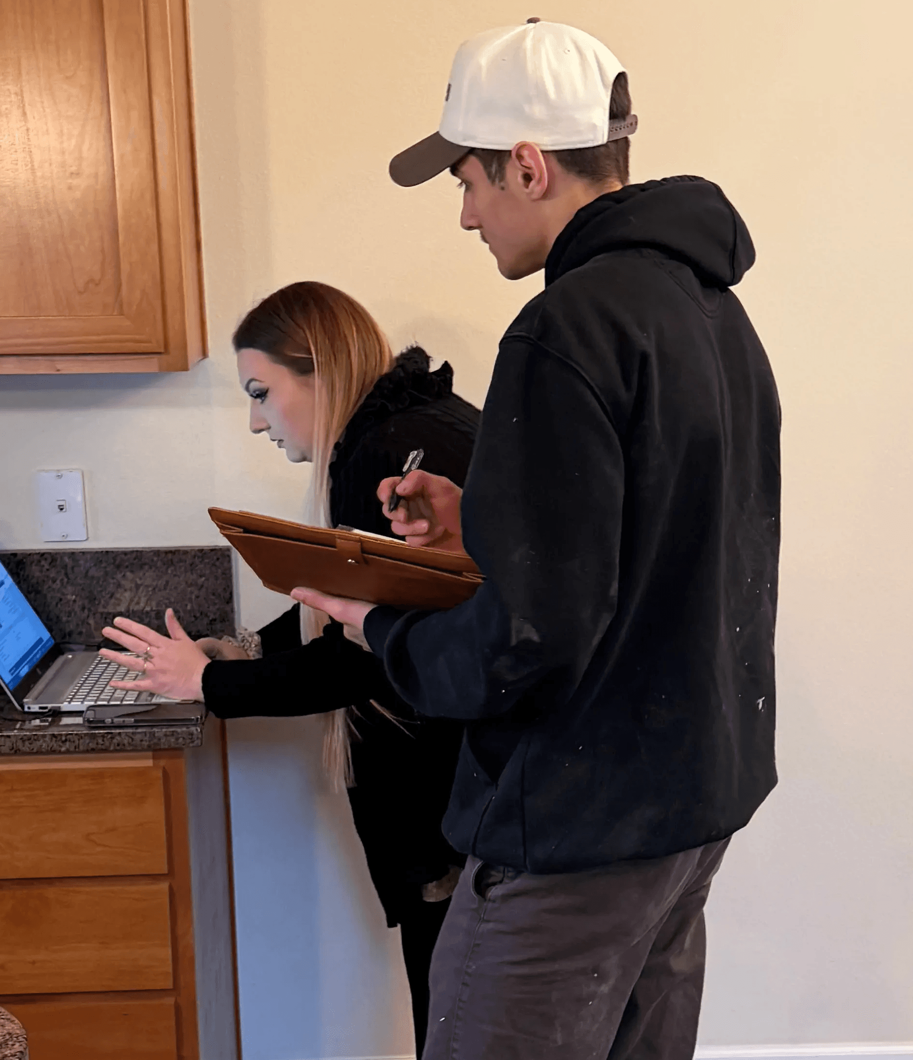 IICRC certified technician using thermal imaging for water damage detection