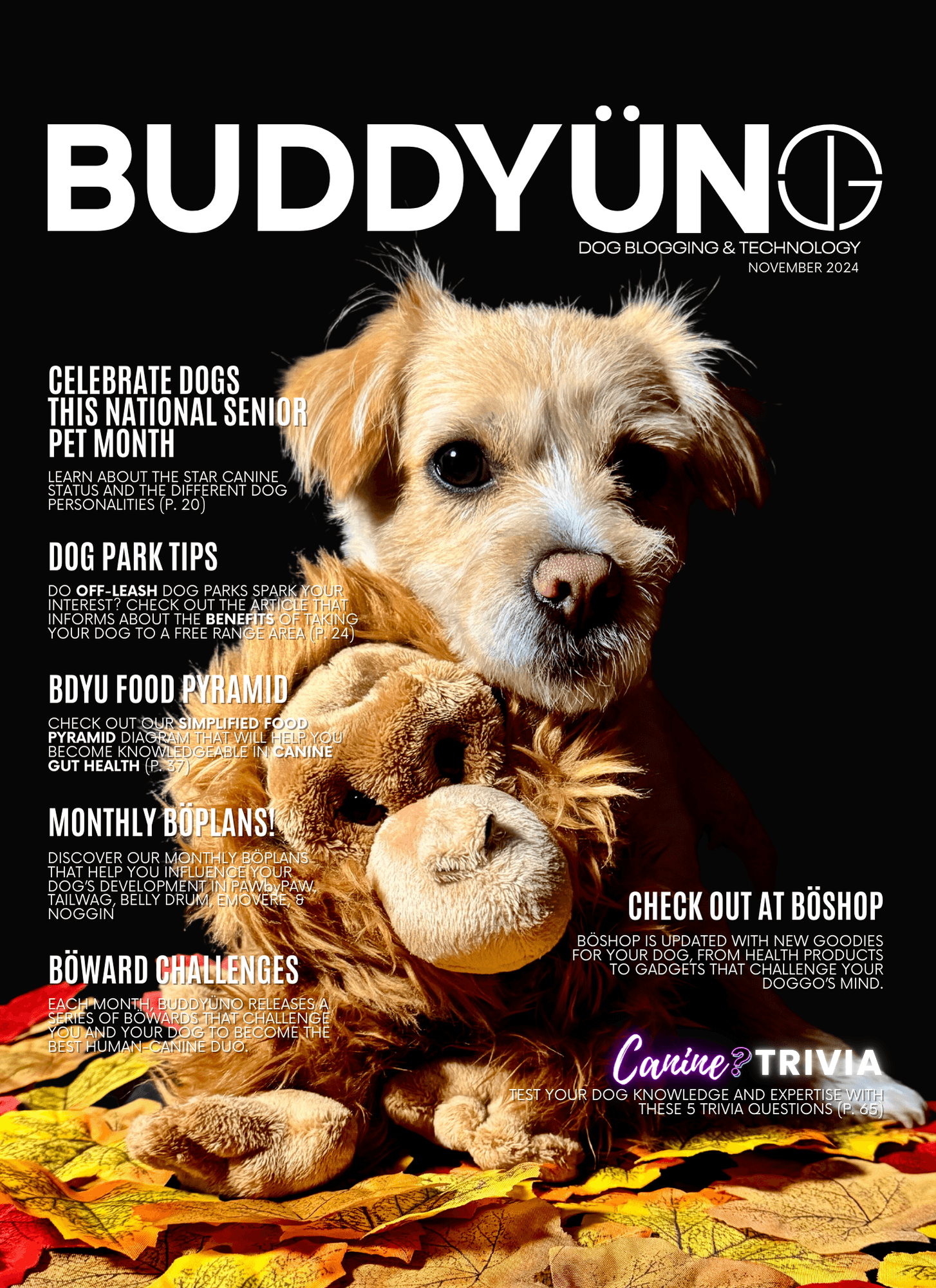 buddyuno, dog magazine, front cover