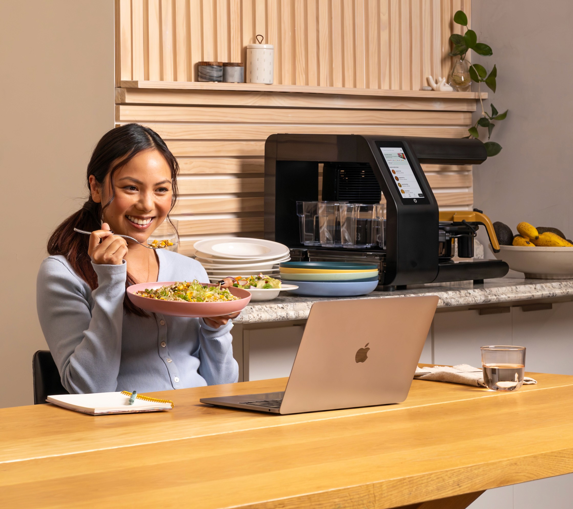 Posha kitchen device for automated weeknight cooking