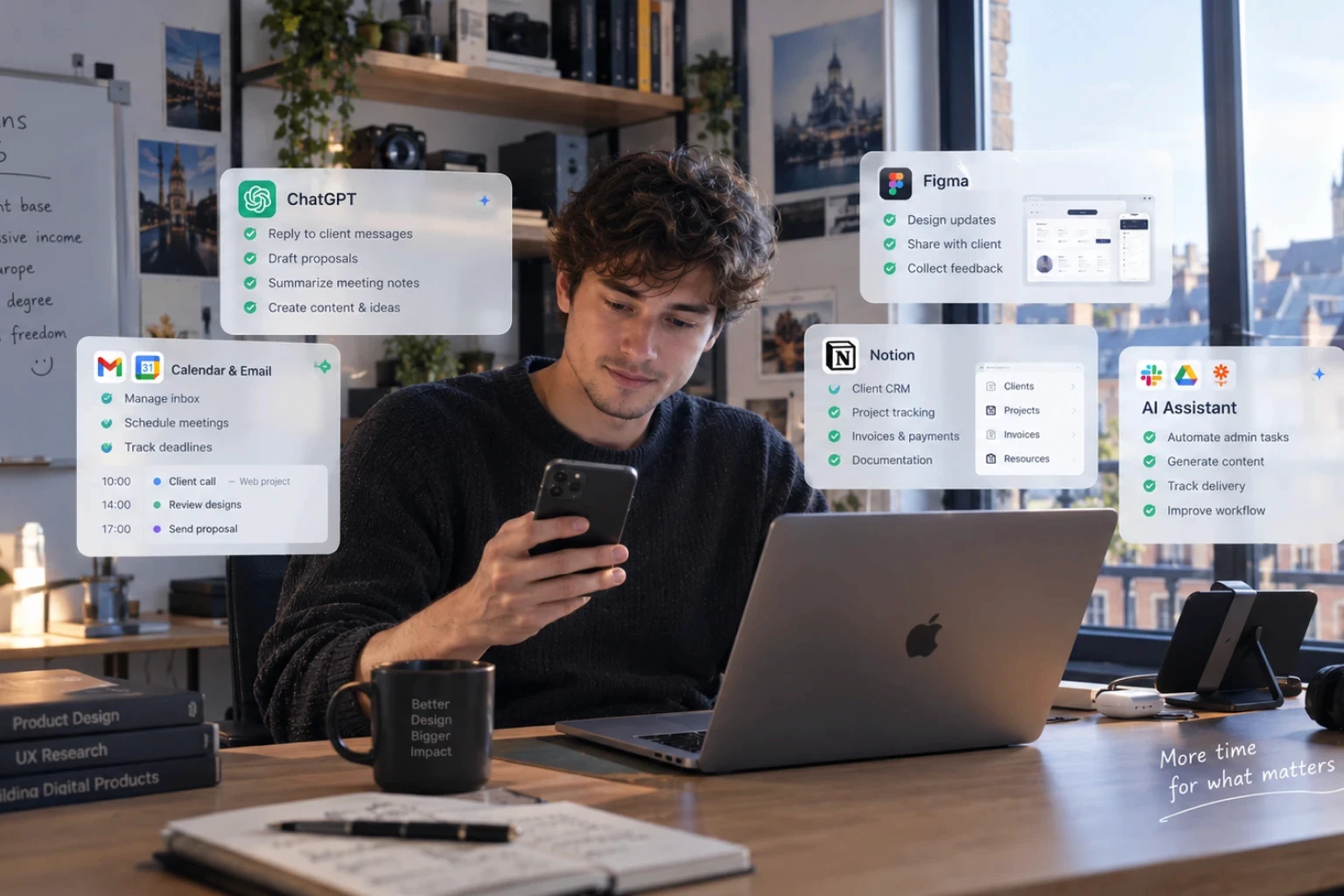 Solopreneur using AI tools to manage clients admin and delivery in 2026