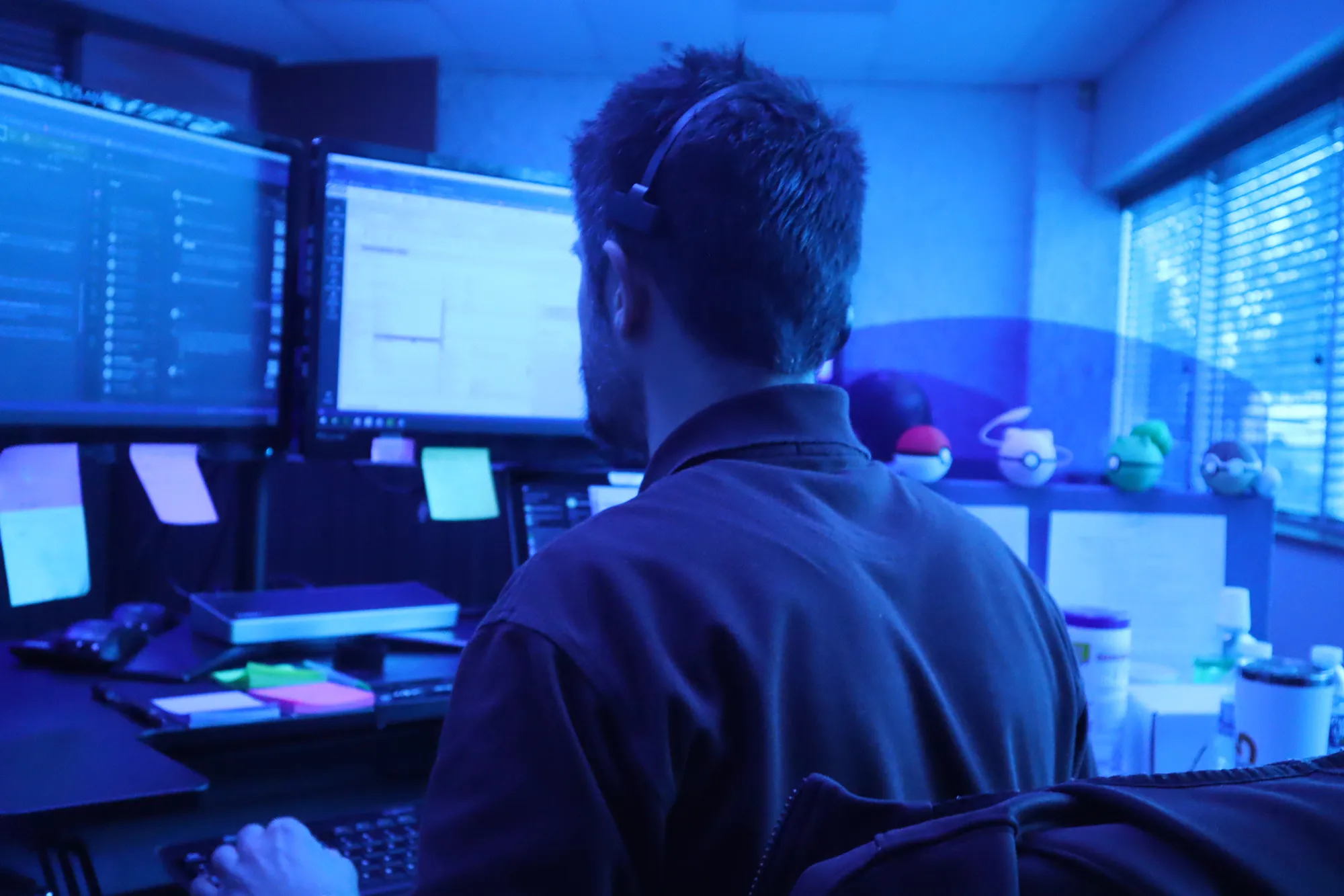 Help Desk Technician at GSD Technologies Working at Desk with Computer Workstation