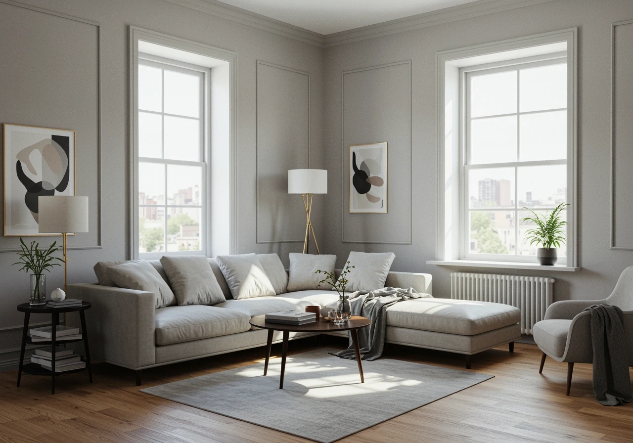Whitestone Living Room with Fresh Interior Paint