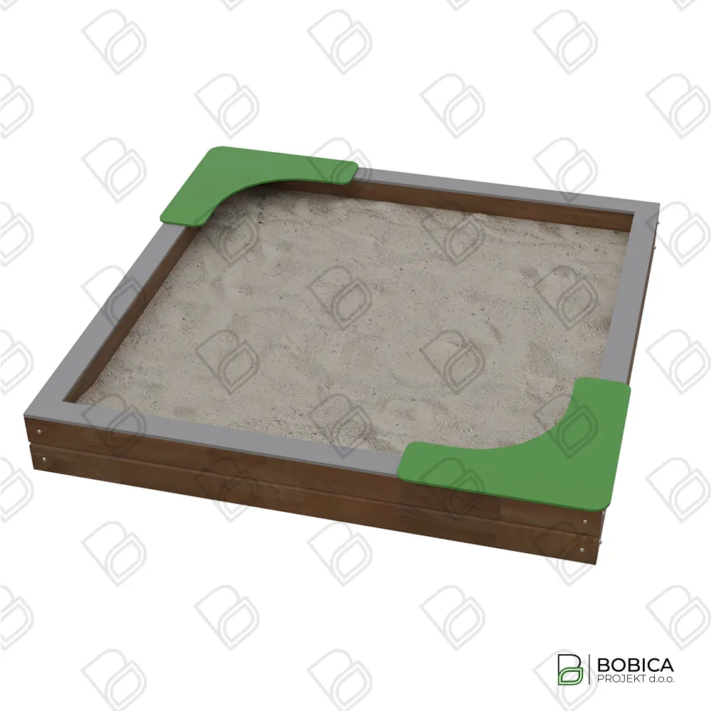 Drveni pješčanik s dvije klupice "SandBuddy"