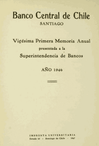 Banco Central de Chile. Memoria Anual 1946