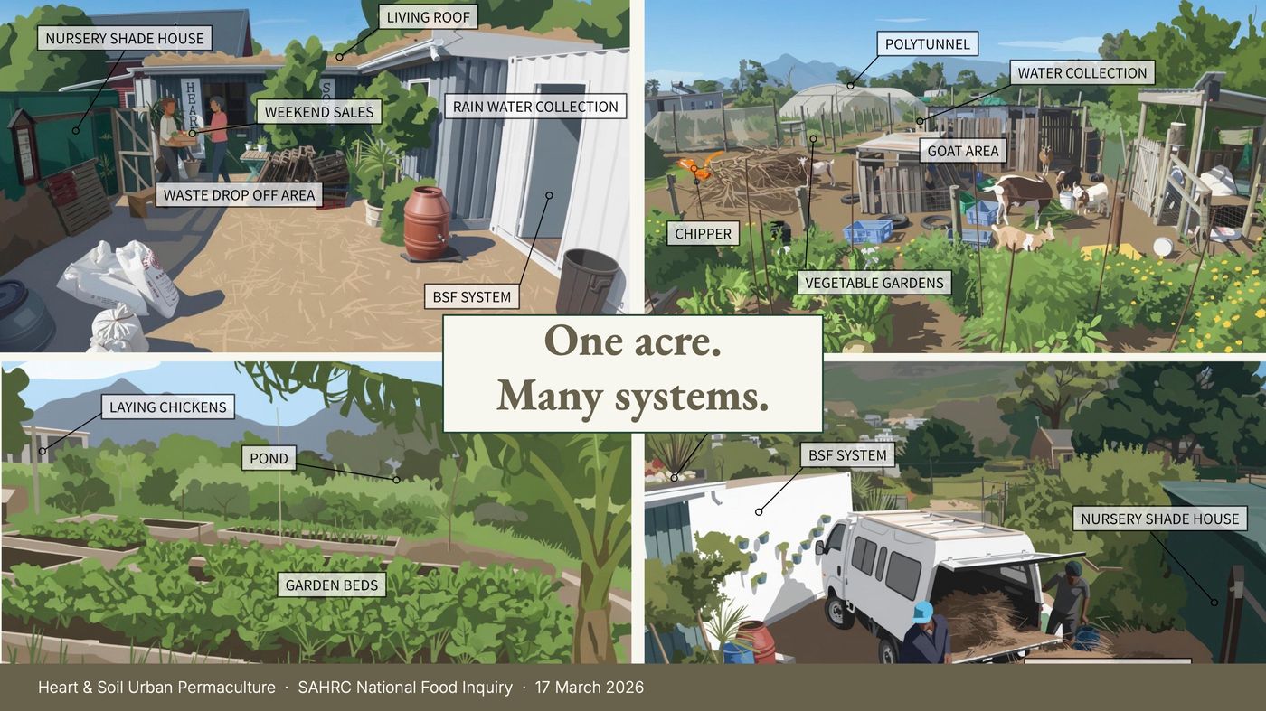 One acre, many systems — Heart & Soil, Cape Town