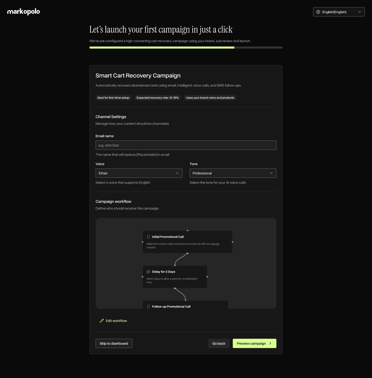 How to set up autonomous campaigns in Markopolo