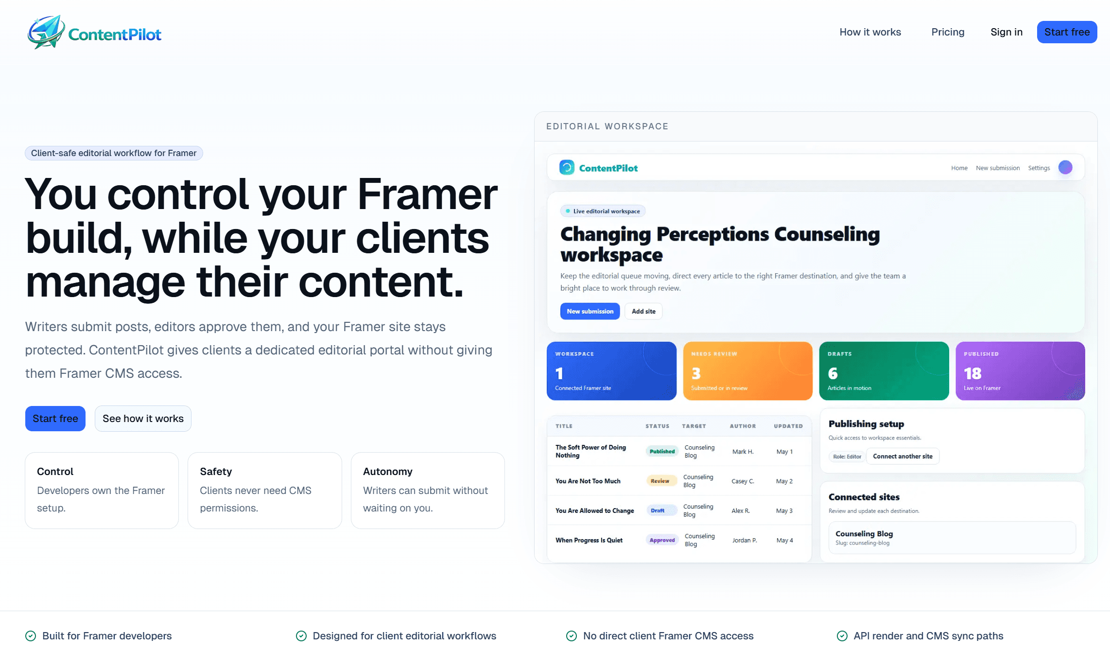 ContentPilot main page screenshot