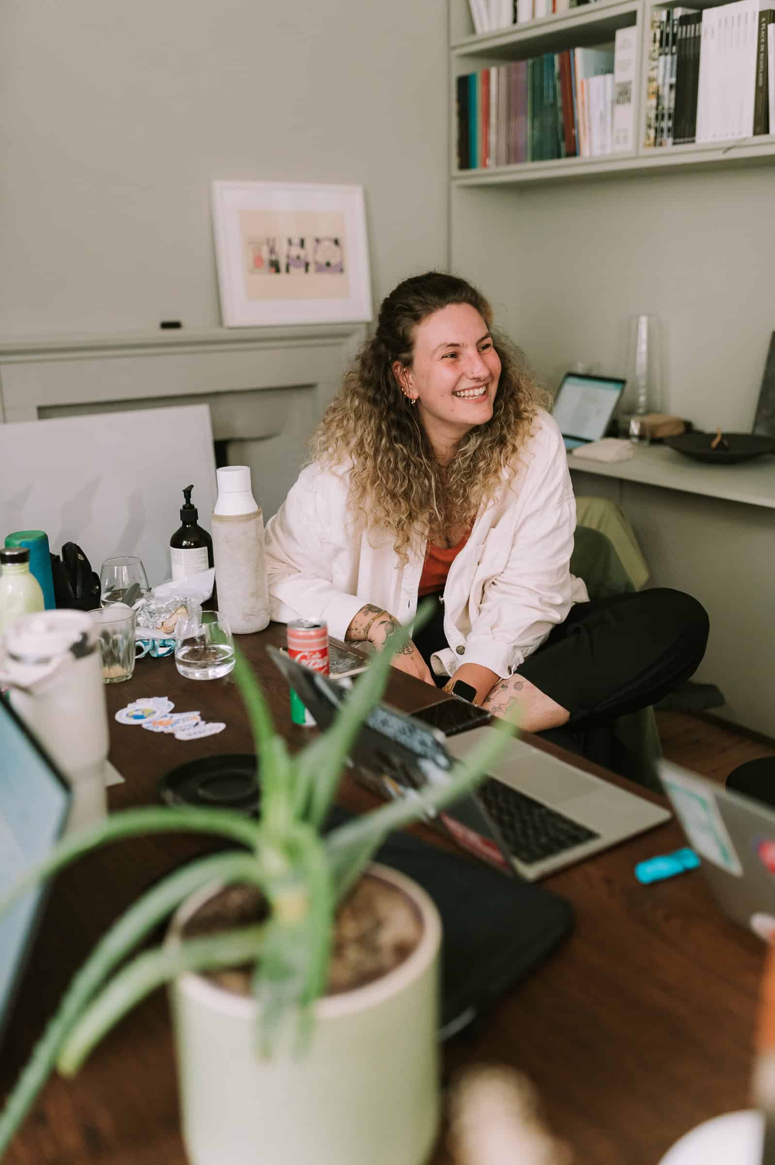 Cecilia Righini at her desk