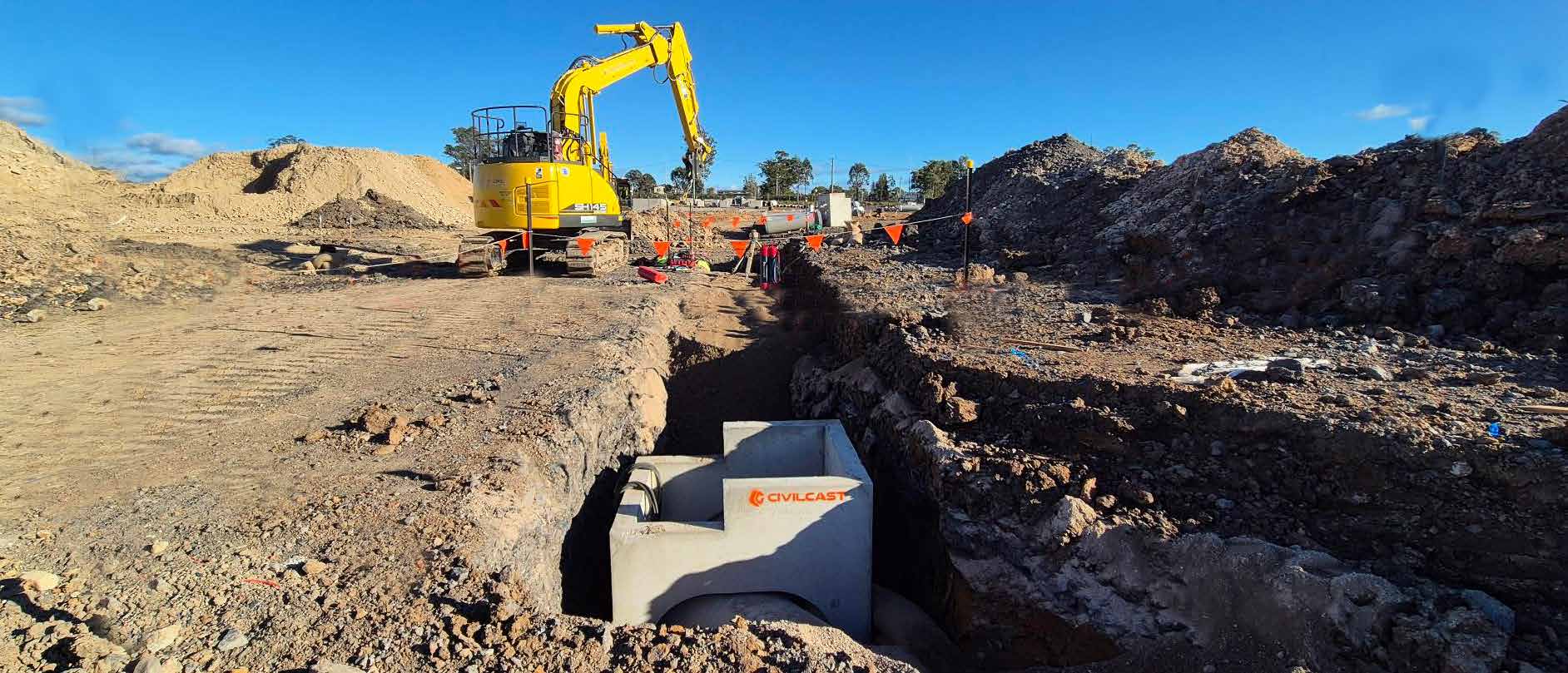 Dynamic picture of a cyclist riding downhill