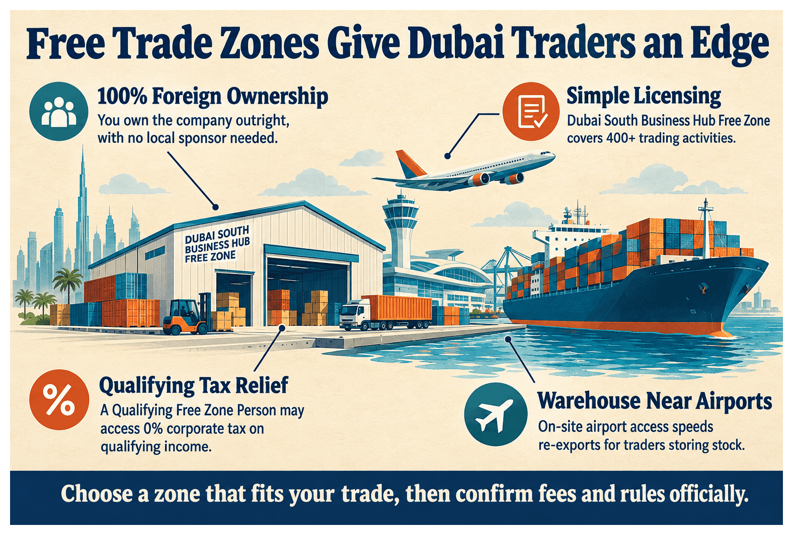 Infographic: What Is a Free Trade Zone and How Does It Benefit Dubai Traders